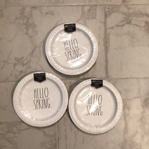 Rae Dunn hello spring dessert plates